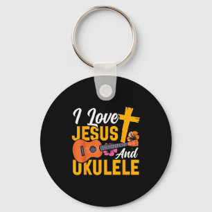 Chaveiro Ukulele Havaiano Uke Fé Jesus Cristão Eu Amo