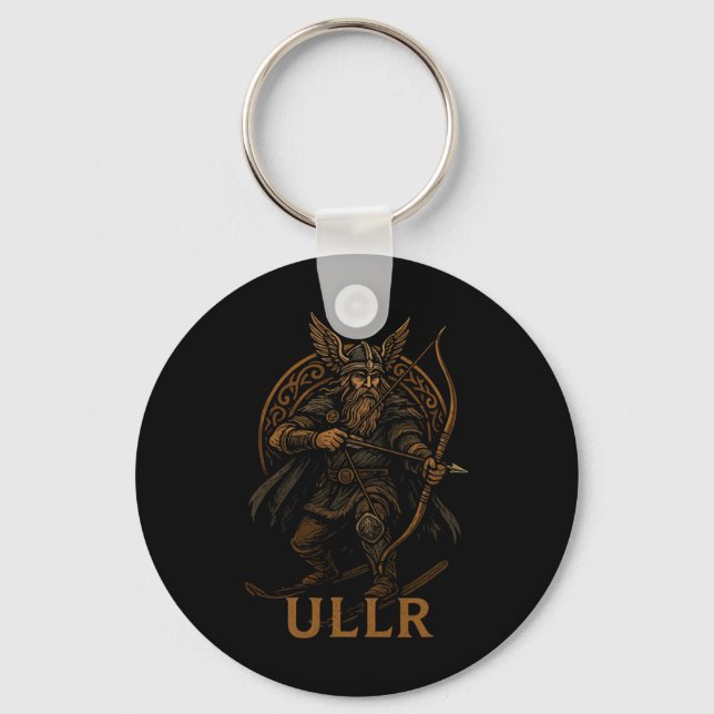 Chaveiro Ullr Deus Nórdico do Arco e Flecha e Esqui (Frente)