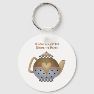 Chaveiro Um bom copo do chá aquece o coração