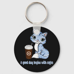 Chaveiro Um Bom Dia Começa Com Café Presente de amante