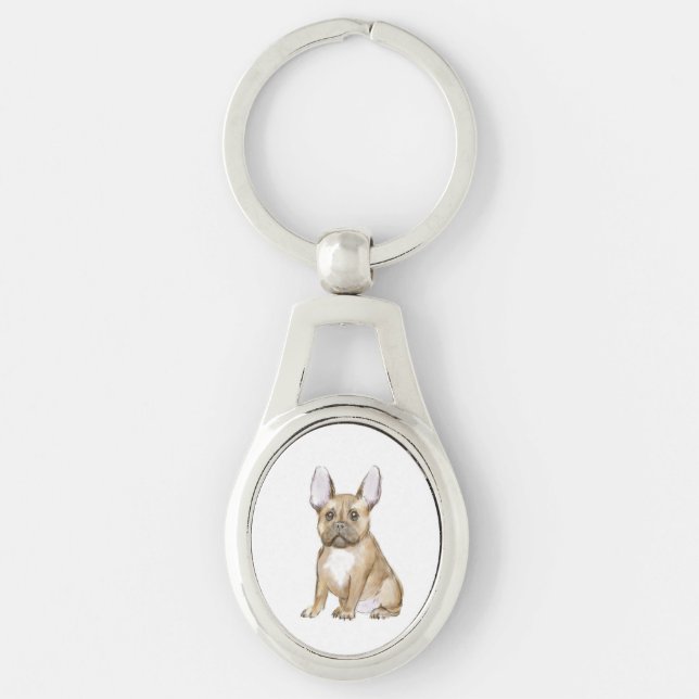 Chaveiro Um cachorrinho francês adorável (Frente)
