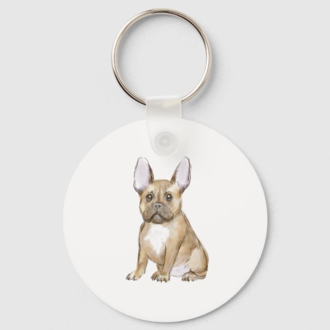 Chaveiro Um cachorrinho francês adorável (Frente)
