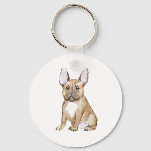 Chaveiro Um cachorrinho francês adorável (Frente)