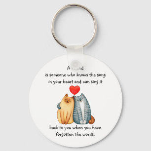 Chaveiro Um Cartão de Gatos Bonitos para Amizade