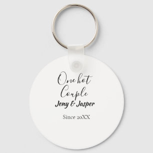 Chaveiro Um casal quente adiciona nome desde o ano 20XX dat