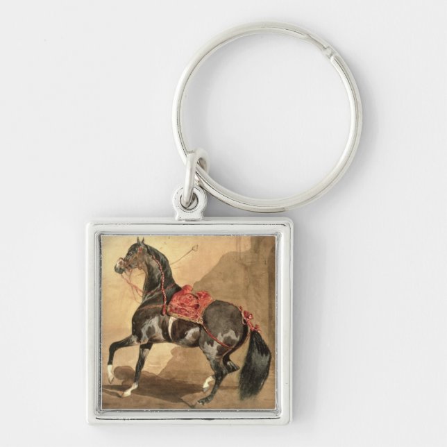 Chaveiro Um cavalo árabe (estabelecido w/c no papel) (Frente)