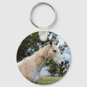 Chaveiro Um Cavalo Branco Sujo,