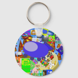 Chaveiro Um desenho animado de espaçamento de Feliz