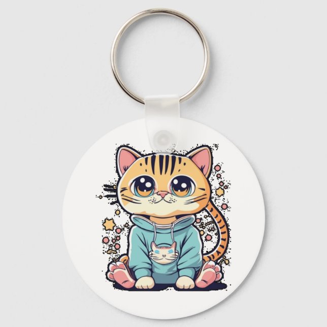 Chaveiro Um gatinho giro e engraçado, Chiffon Top (Frente)