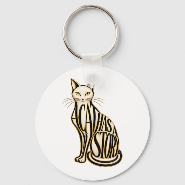 Chaveiro Um Gato com uma História (Frente)