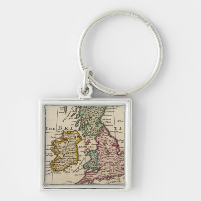 Chaveiro Um mapa geral da Grã-Bretanha e da Irlanda Excelen (Frente)