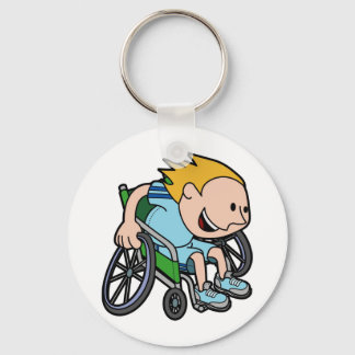 Chaveiro Um menino correndo em cadeira de rodas