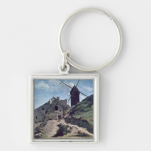 Chaveiro Um moinho de vento em Montmartre, 1840-45 (Frente)