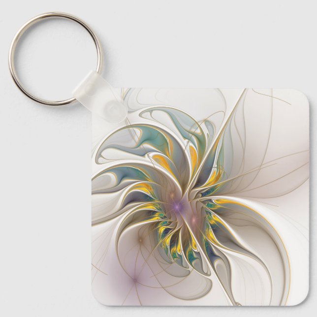 Chaveiro Um ornamento fractal colorido. Abstrato (Frente)