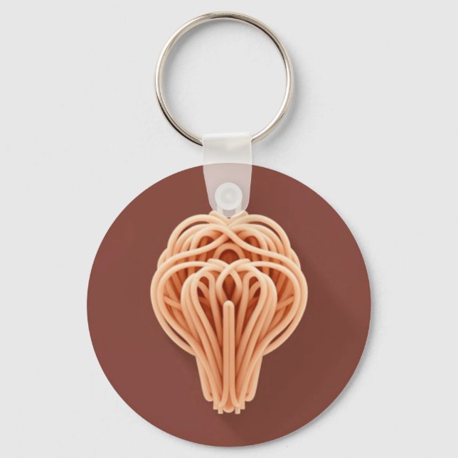 Chaveiro Um padrão único de macarrão espaguete (Frente)
