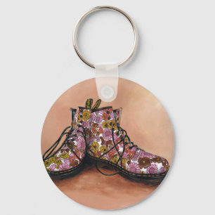 Chaveiro Um par de botas floridos estimadas