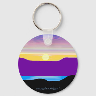 Chaveiro Um por do sol pintado #2