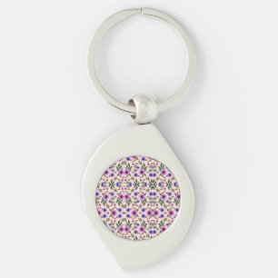 Chaveiro Um porta-chaves elegante com um padrão floral redo