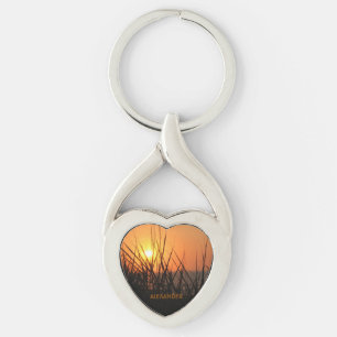 Chaveiro Um preto alaranjado personalizado silhueta do