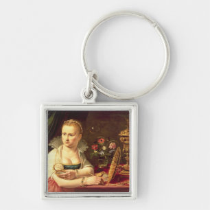 Chaveiro Um retrato dos vanitas de uma senhora acreditada