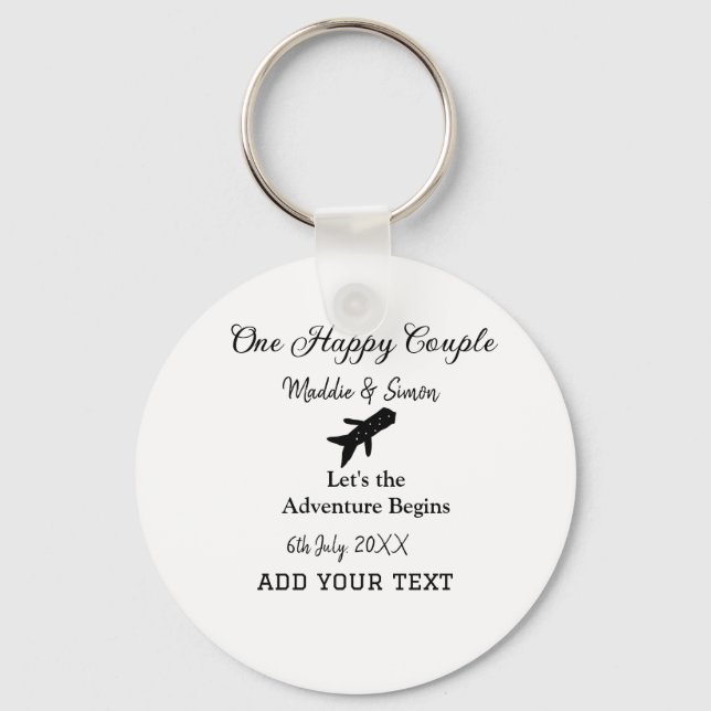 Chaveiro Uma aventura de vamos feliz começa a co-casamento (Frente)