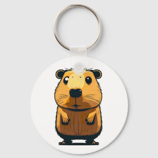 Chaveiro Uma bela Capybara de pé e de frente