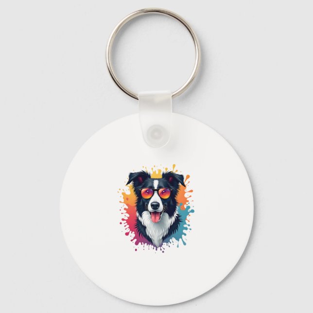 Chaveiro Uma bela Collie de Cães [RB#10009] (Frente)