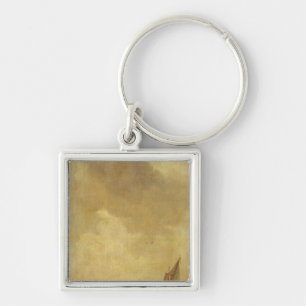 Chaveiro Uma cena do rio, com os pescadores que colocam uma