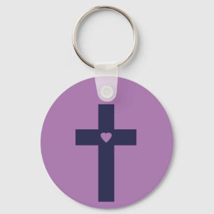 Chaveiro Uma cruz com coração 