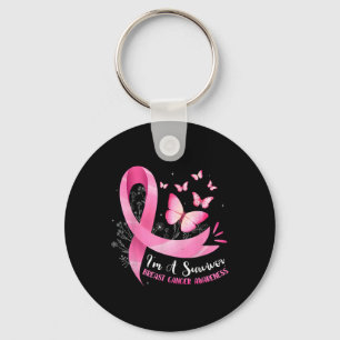 Chaveiro Uma Fita Rosa De Consciência Do Cancer De Mama Sob