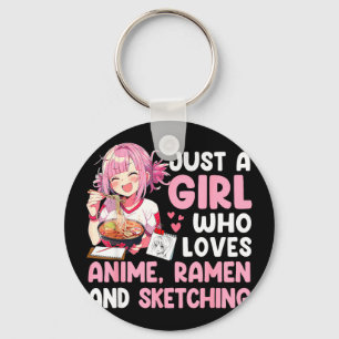 Chaveiro Uma garota que ama ramen de anime e desenhar anime