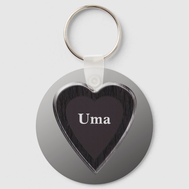 Chaveiro Uma Heart Keychain por 369MyName (Frente)
