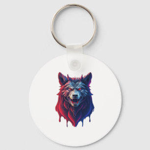 Chaveiro Uma ilustração detalhada do mau ninja wolf Premi