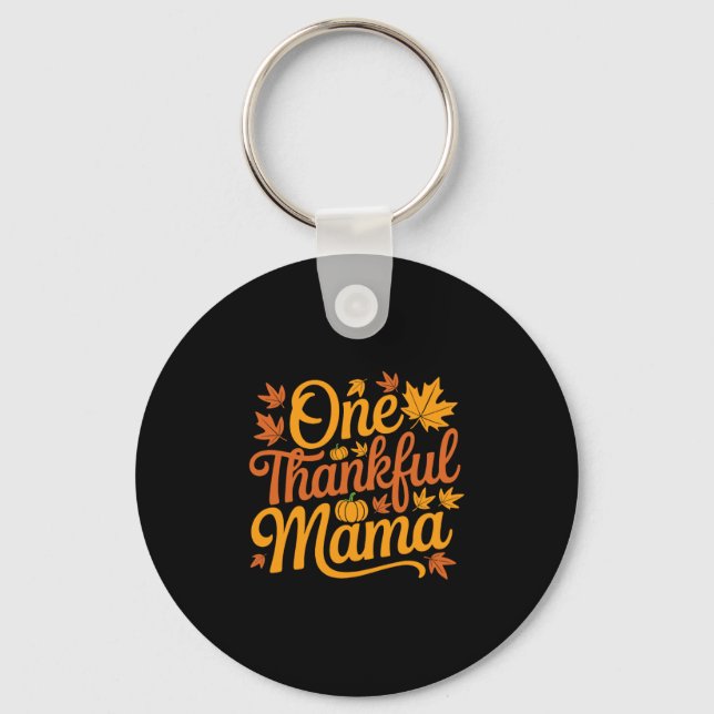 Chaveiro Uma Mãe Grata Outono Mãe Folhas Dia de Ação de Gra (Frente)
