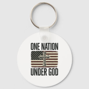 Chaveiro Uma Nação Sob Deus Cruz Patriótica
