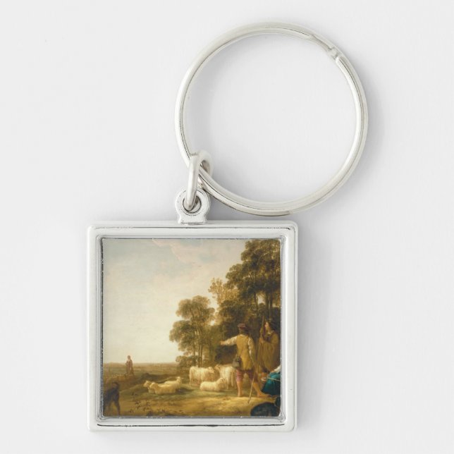Chaveiro Uma paisagem com pastores e Shepherdesses (Frente)
