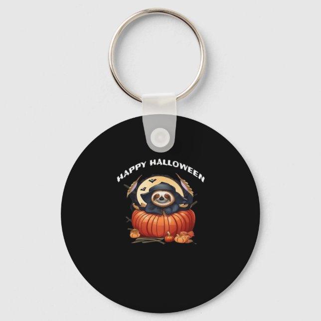 Chaveiro Uma preguiça engraçada celebrando o Halloween Esse (Frente)
