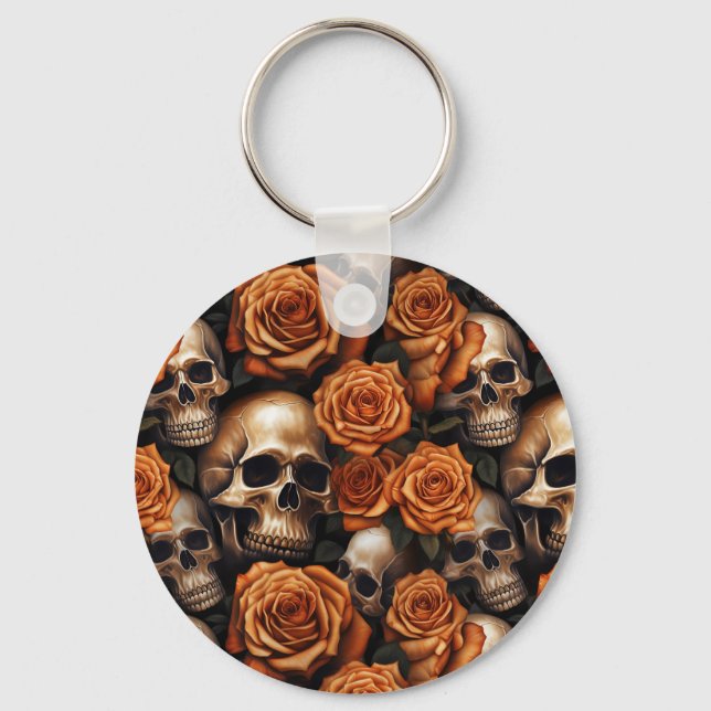 Chaveiro Uma Série Skull and Roses Design 9 (Frente)