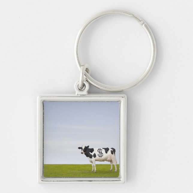 Chaveiro Uma vaca de leiteria de Holstein com os pontos na (Frente)