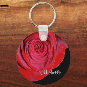 Chaveiro Única rosa vermelha personalizada