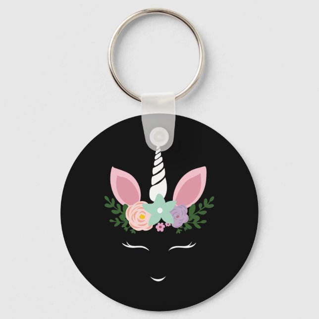 Chaveiro Unicorn Face Eyelashes Figurino De Halloween Com F (Frente)