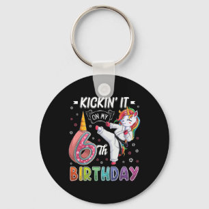 Chaveiro Unicorn Karate 6 Birthday, 6 anos Taekwo
