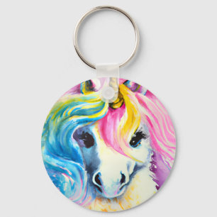Chaveiro Unicorn Rainbow Watercolor
