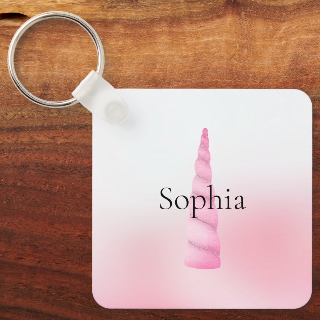 Chaveiro Unicórnio Branco Rosa (Frente)