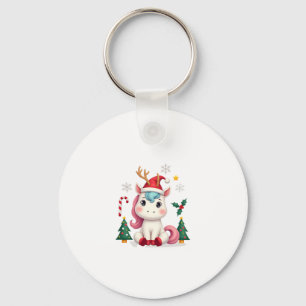 Chaveiro Unicórnio de Natal Fofo Mágico Xmas Meninas de 1 a