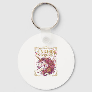 Chaveiro Unicórnio em Flor Desenho Elegante Zazzle_1