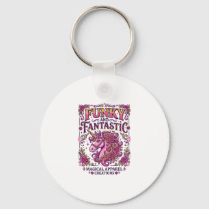 Chaveiro Unicórnio Funky e Fantástico Design Stylish Zazzle