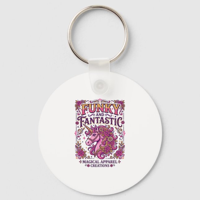 Chaveiro Unicórnio Funky e Fantástico Design Stylish Zazzle (Frente)