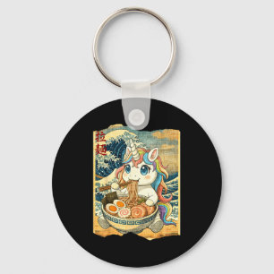 Chaveiro Unicórnio Kawaii Engraçado Tazón de Ramen Japonés 