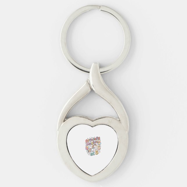 Chaveiro Unicórnio Oficialmente Mágico em 5 Design de Fundo (Frente)